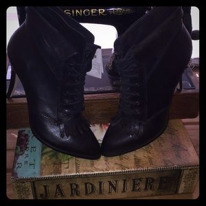 Black ankle boot lace up